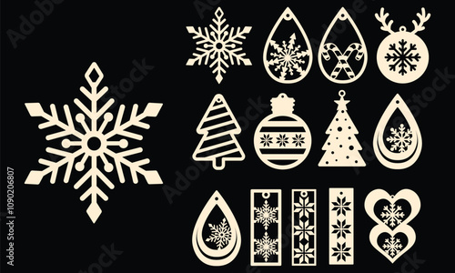 Christmas Earrings laser cut bundle