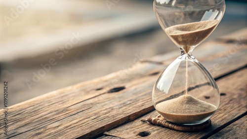 Image of an Hourglass An hourglass with sand flowing slowly from top to bottom indicating the time needed for longterm investment growth.