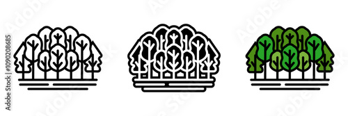 Forest Canopy icon is the upper layer of trees in a forest, forming a protective covering that shelters and supports biodiversity.