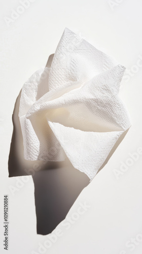 Back view of wet tissue paper showcasing its absorbency and softness on clean white background photo