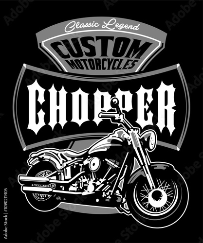 Custom motorcycles chopper Vintage Biker Design