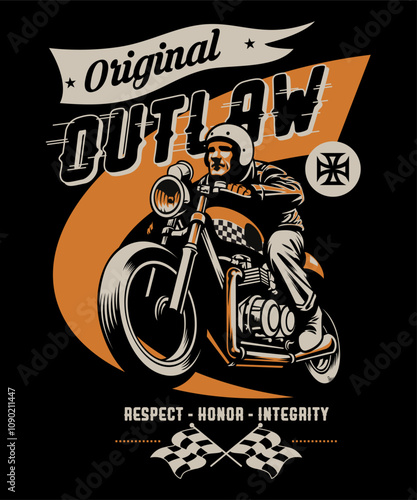 Original outlaw Vintage Biker Design