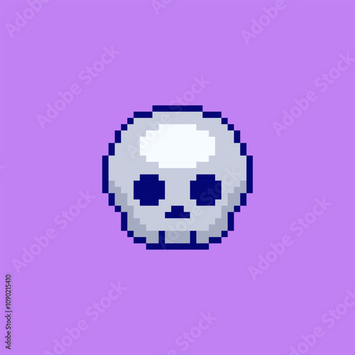 Pixel art Cute Skull game asset design