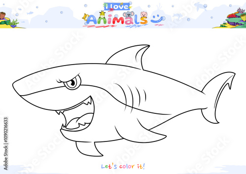 Lets color it Shark cartoon