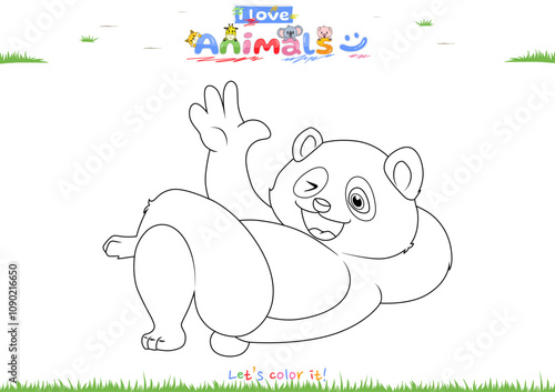 Lets color it Panda Cartoon
