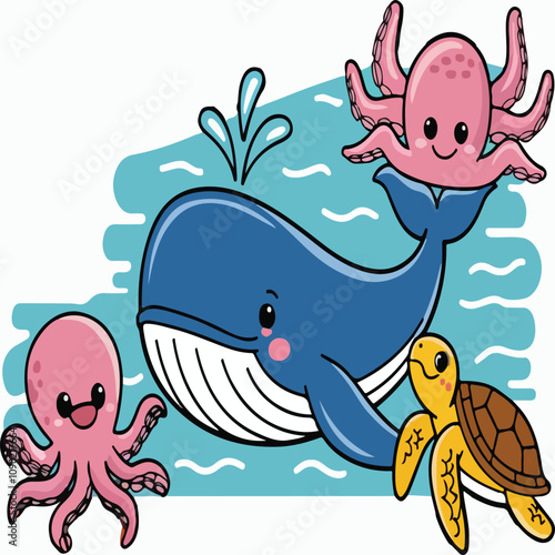 sea cartoon artwork to use for all