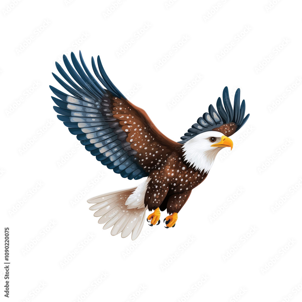 Fototapeta premium Majestic Bald Eagle in Flight A Stunning Illustration