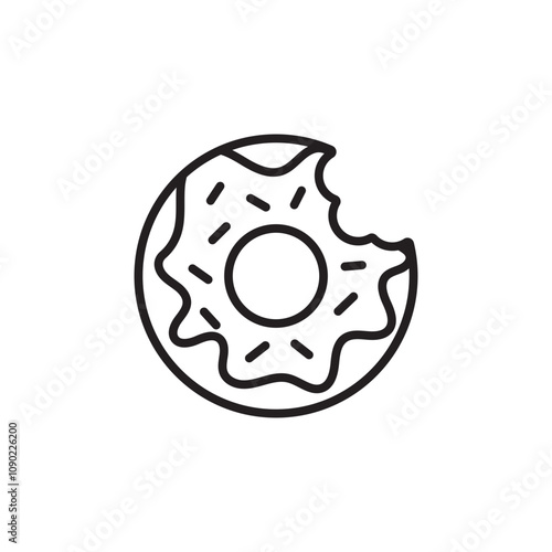 Doughnut thin line vector icon