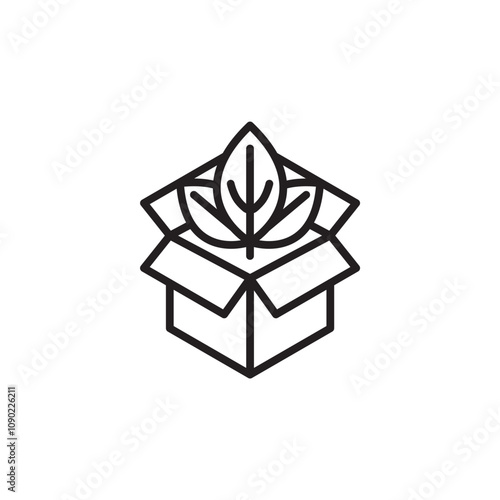 ECO packaging thin line vector icon
