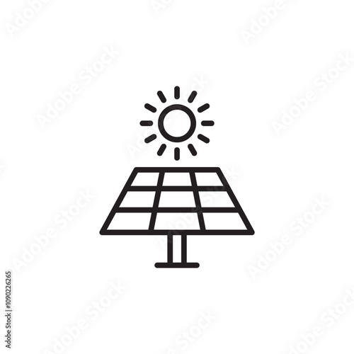 Solar energy thin line vector icon