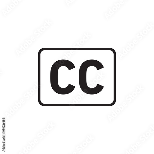 Closed caption thin line vector icon