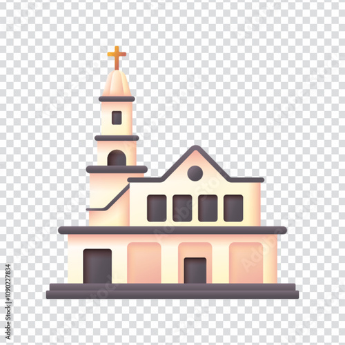Monserrate Sanctuary vector design in EPS 10 format. This detailed illustration features the iconic Monserrate Sanctuary, a famous pilgrimage site and tourist attraction located on a mountain overlook