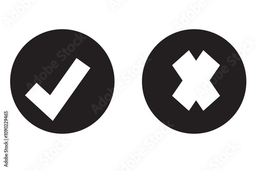 right wrong symbol, evaluation concept, vote icon