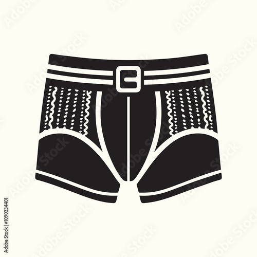 Underpants logo vector, Underpants silhouette vector black and white