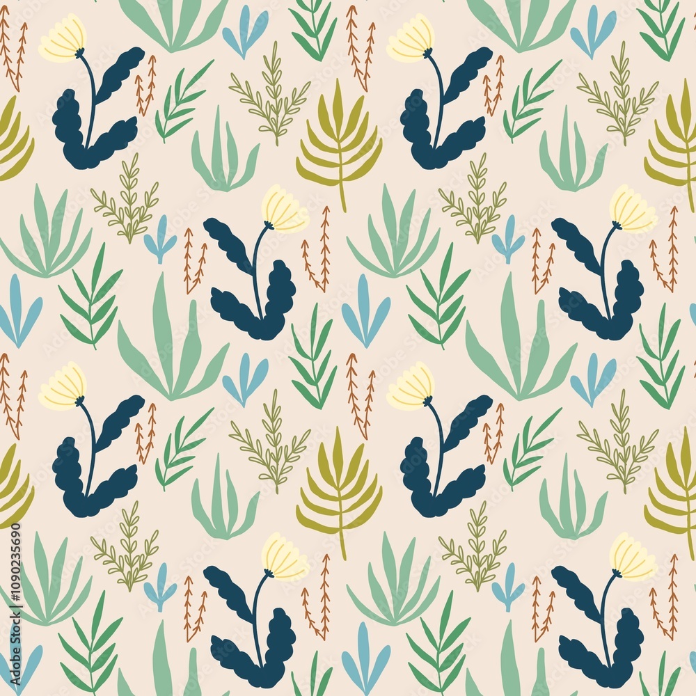 Obraz premium seamless pattern with white flowers 
