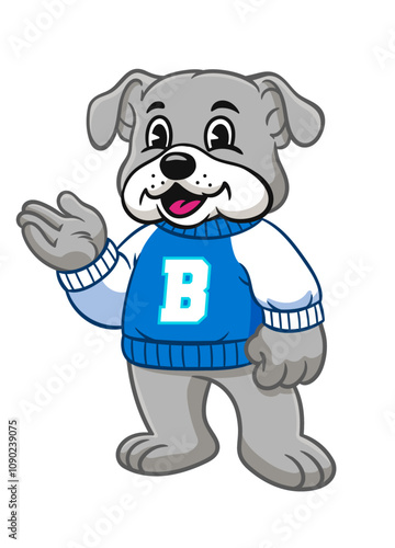Cheerfull Bulldog College Student Mascot