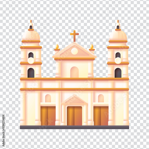 Flat vector illustration of Plaza de Bolívar, the main square in Bogotá, Colombia, featuring iconic colonial architecture and historical elements. Perfect for travel guides, tourism materials, educati