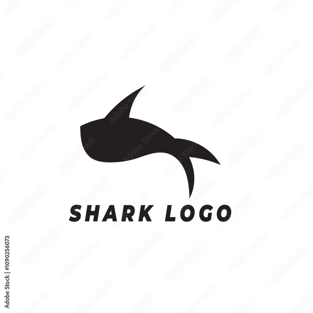 Fototapeta premium Shark Logo Icon Design Black and White 