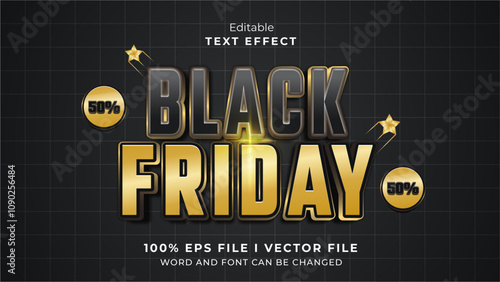 editable 3d golda black friday bold text effect.typhography logo