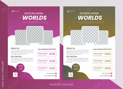 Travel Agency Flyer Design - Eye-catching Template for Vacation Packages and Tours