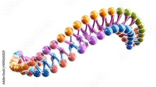 Colorful 3D Render of a DNA Double Helix AI Generated photo