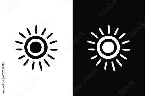 Sun icon Silhouette vector illustration, Sun symbol vector design.