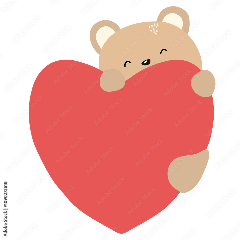 Naklejka premium teddy bear with heart