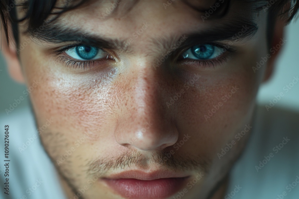 Fototapeta premium Person with blue eyes