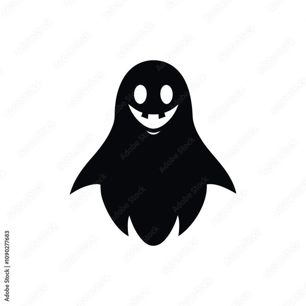 Obraz premium Halloween Ghost Vector illustration - Happy Ghost silhouette Clipart 