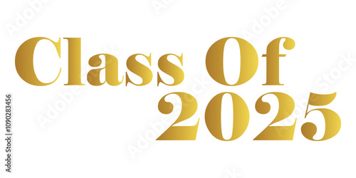 Class of 2025 Graduate cap logo icon text vector in white background.