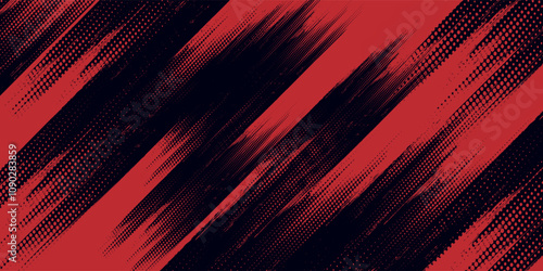 Red halftone dots blue color pattern gradient grunge texture background. Dot pop art comic sport style vector