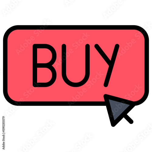 Click Purchase icon vector image. Can be used for Gaming Ecommerce.