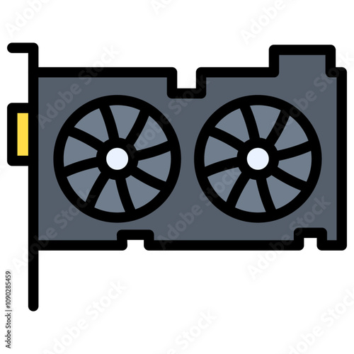 Graphics Card icon vector image. Can be used for Gaming Ecommerce.