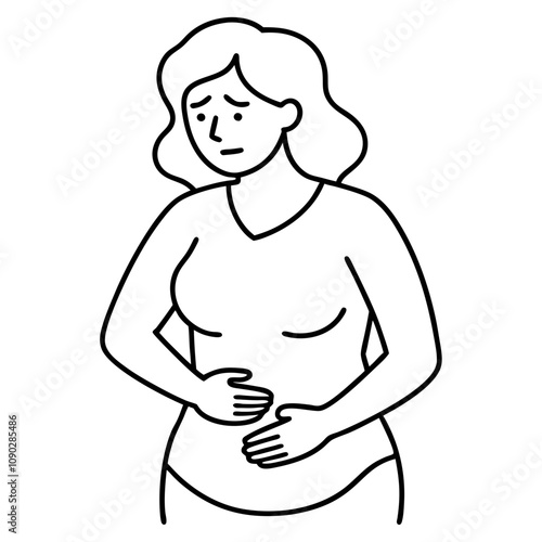 woman suffering from stomach pain