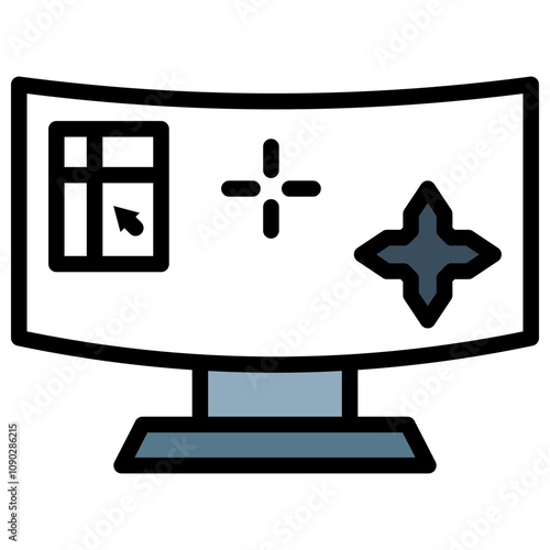 Shooting Game icon vector image. Can be used for Game Design.