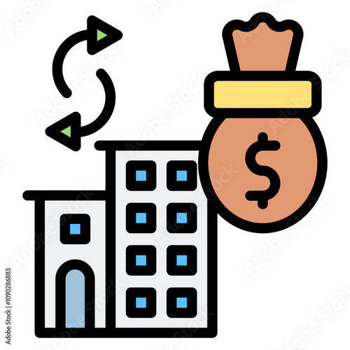 Refinancing icon vector image. Can be used for Banking.