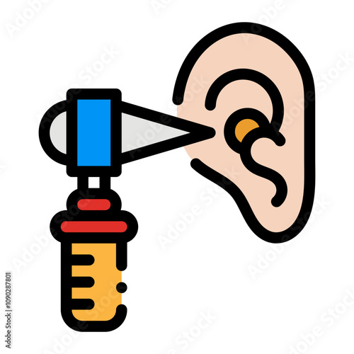 otoscope icon. vector icon with filled outline style. healthcare concept