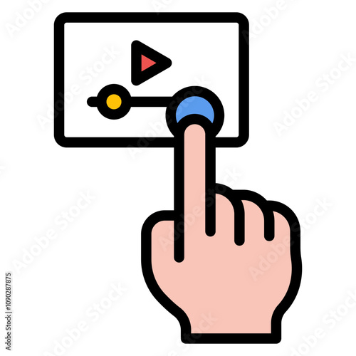 Interactive Video icon vector image. Can be used for Augmented Reality.