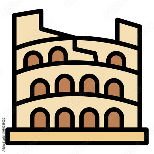 Colosseum icon vector image. Can be used for Italy.