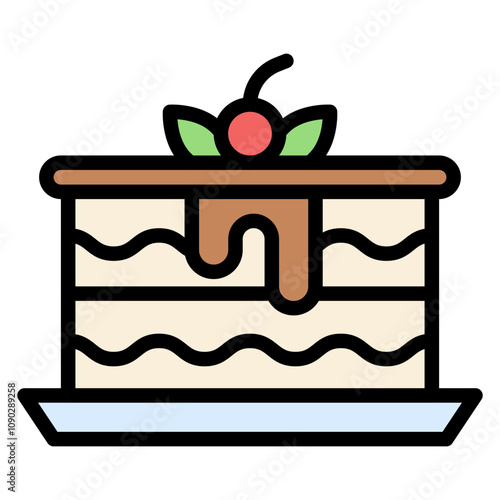 Tiramisu icon vector image. Can be used for Italy.