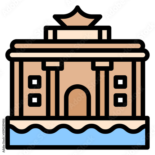 Trevi Fountain icon vector image. Can be used for Italy.