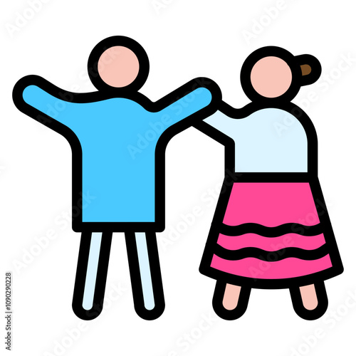 Dancing Couples icon vector image. Can be used for Festa Junina.