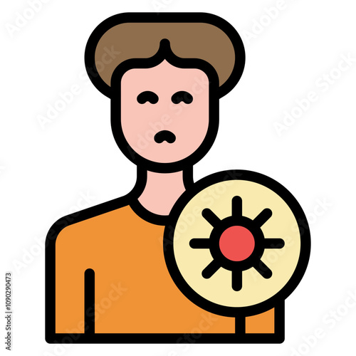 Infected Person icon vector image. Can be used for Infectious Diseases.