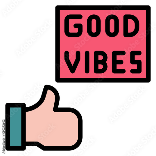 Good Vibes icon vector image. Can be used for Friendship.