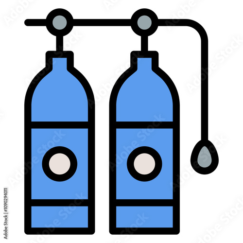 Oxygen Tank icon vector image. Can be used for Ocean.