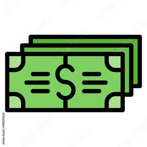 Cash icon vector image. Can be used for Supermarket.