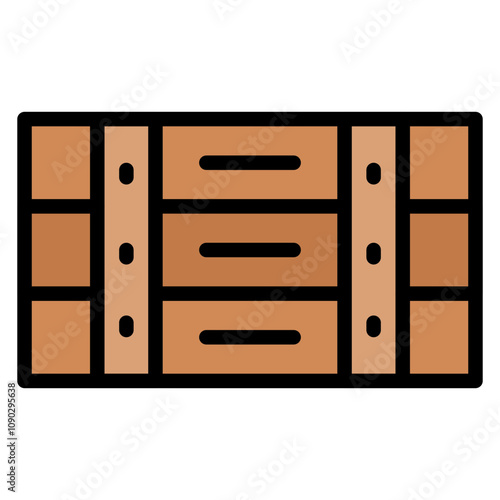 Crate icon vector image. Can be used for Supermarket.