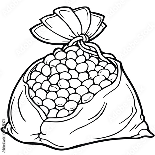 Sack of Pulse's hand-drawn vector illustration is an Isolated white background.