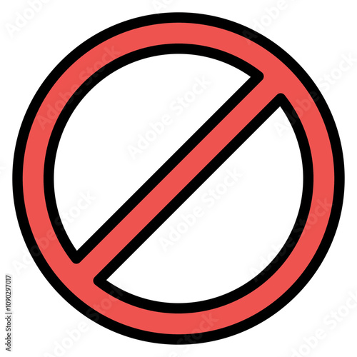 Banned icon vector image. Can be used for Battery and Power.