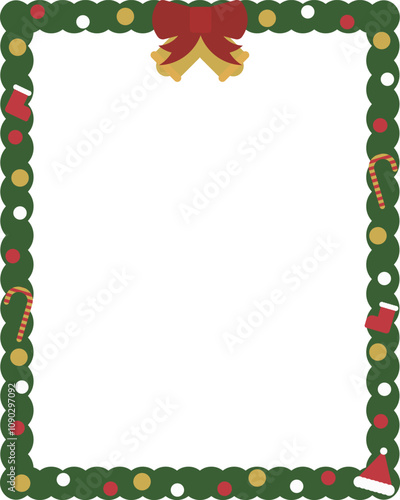縦長のシンプルなクリスマスフレーム素材
